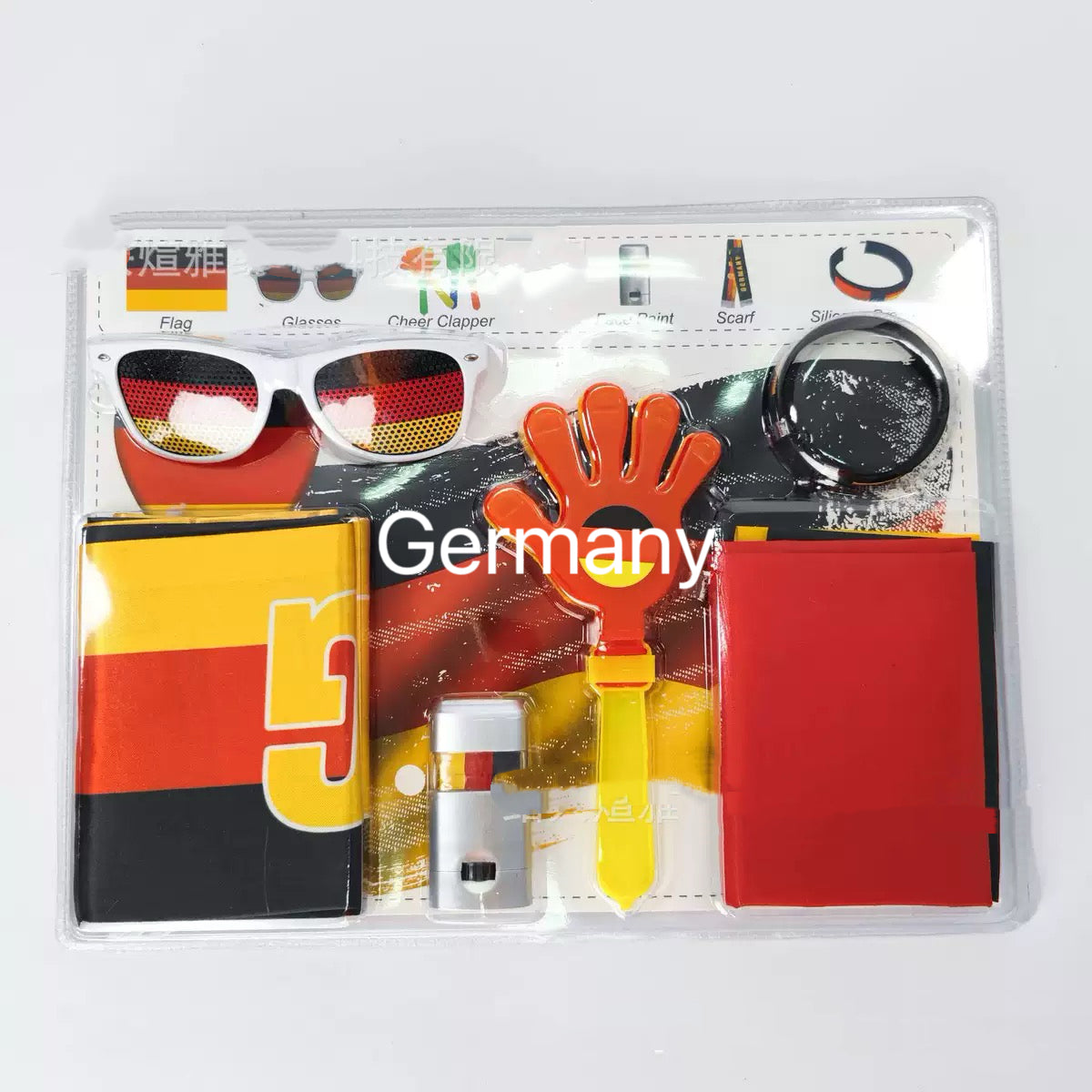 2026 World Cup 5-in-1 Fan Accessory Kit | Soccer Cheer Set with Flag, Face Paint, Glasses, Clapper & Bracelet | Ultimate Match Day Supporter Pack
