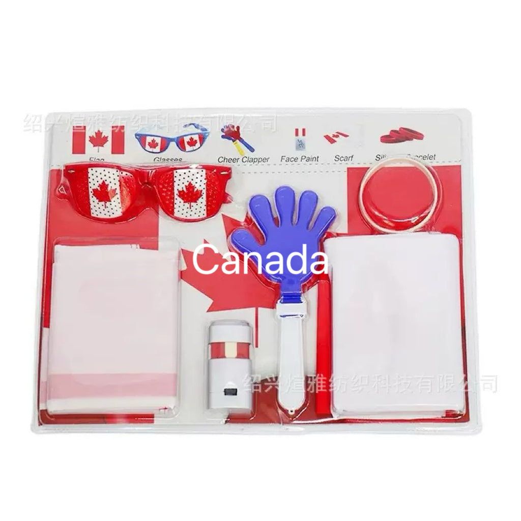2026 World Cup 5-in-1 Fan Accessory Kit | Soccer Cheer Set with Flag, Face Paint, Glasses, Clapper & Bracelet | Ultimate Match Day Supporter Pack