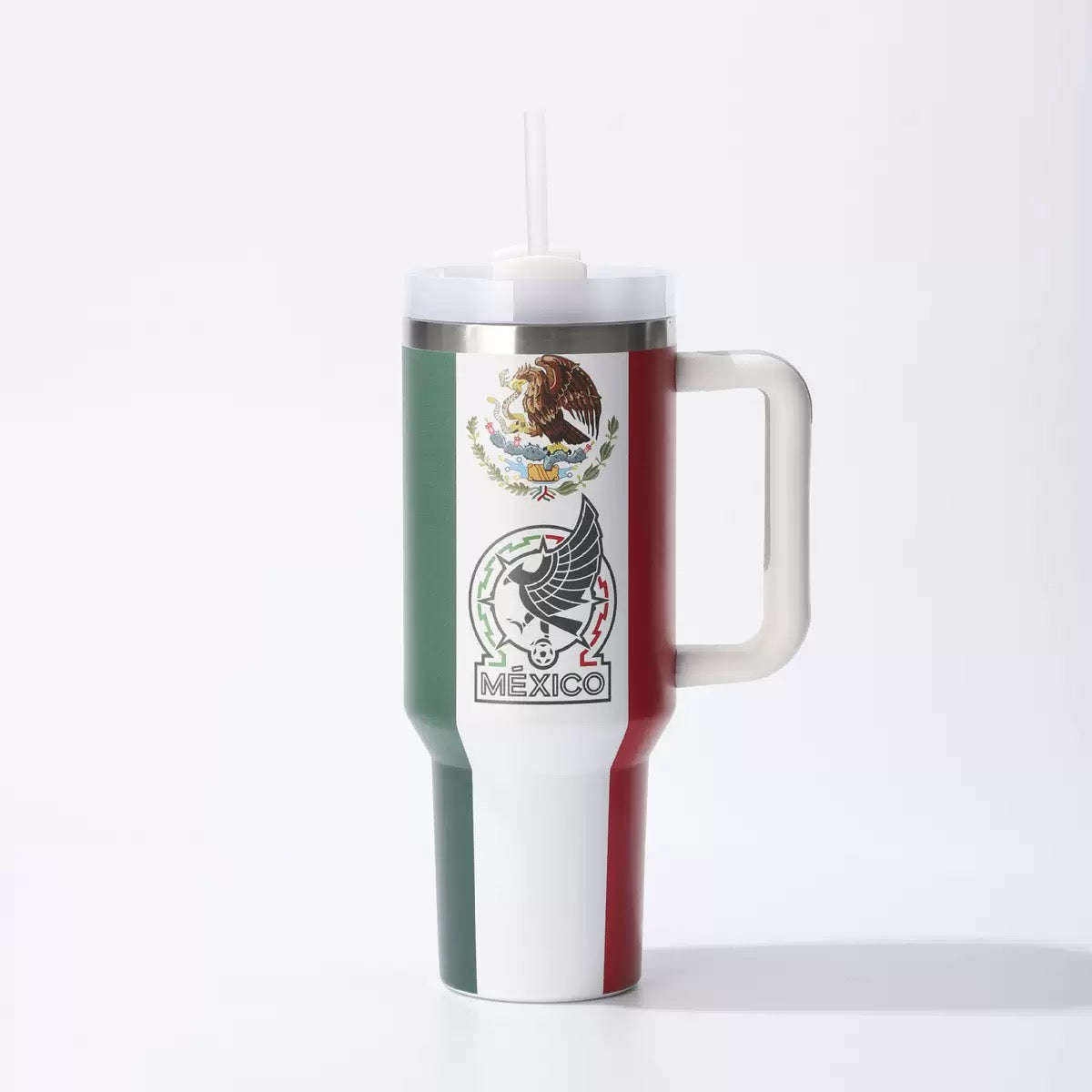 2026 World Cup 40oz Tumbler with Handle | National Team Insulated Travel Mug | Soccer Fan Stainless Steel Car Cup with Straw