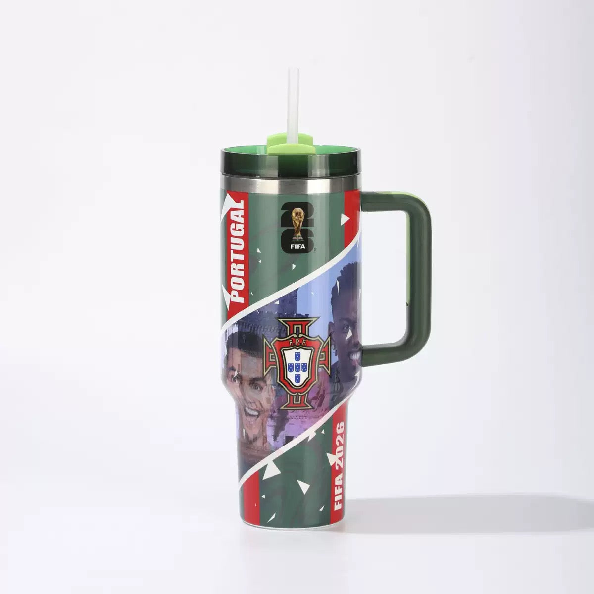 2026 World Cup 40oz Tumbler with Handle | National Team Insulated Travel Mug | Soccer Fan Stainless Steel Car Cup with Straw
