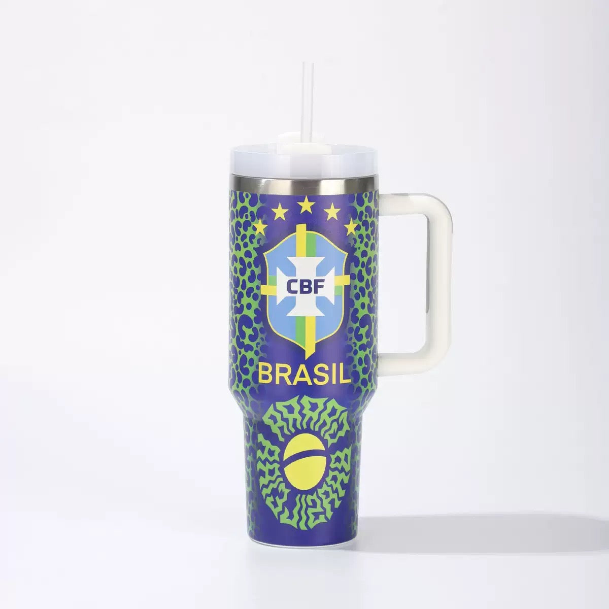 2026 World Cup 40oz Tumbler with Handle | National Team Insulated Travel Mug | Soccer Fan Stainless Steel Car Cup with Straw