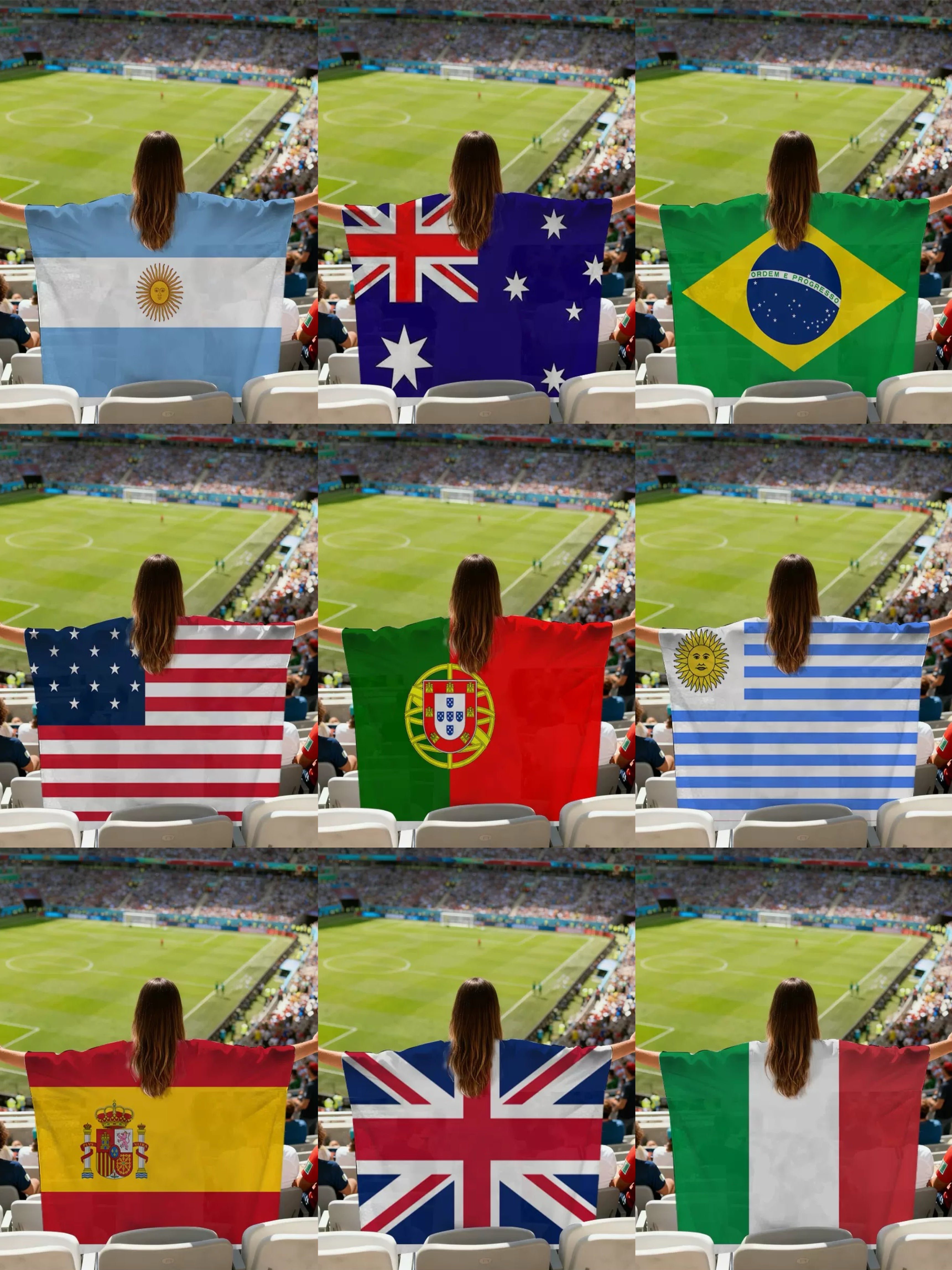 National Team Flag Scarf & Cape Bundle | 2026 World Cup Commemorative Fan Gear | Lightweight Polyester Football Fan Costume for Match Day
