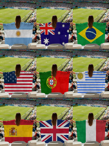 National Team Flag Scarf & Cape Bundle | 2026 World Cup Commemorative Fan Gear | Lightweight Polyester Football Fan Costume for Match Day
