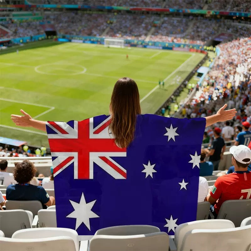 National Team Flag Scarf & Cape Bundle | 2026 World Cup Commemorative Fan Gear | Lightweight Polyester Football Fan Costume for Match Day