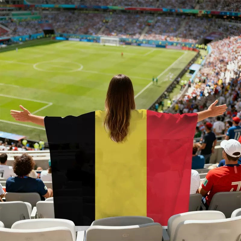 National Team Flag Scarf & Cape Bundle | 2026 World Cup Commemorative Fan Gear | Lightweight Polyester Football Fan Costume for Match Day