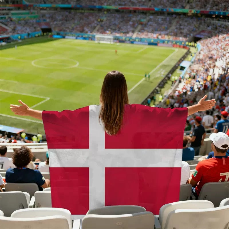 National Team Flag Scarf & Cape Bundle | 2026 World Cup Commemorative Fan Gear | Lightweight Polyester Football Fan Costume for Match Day