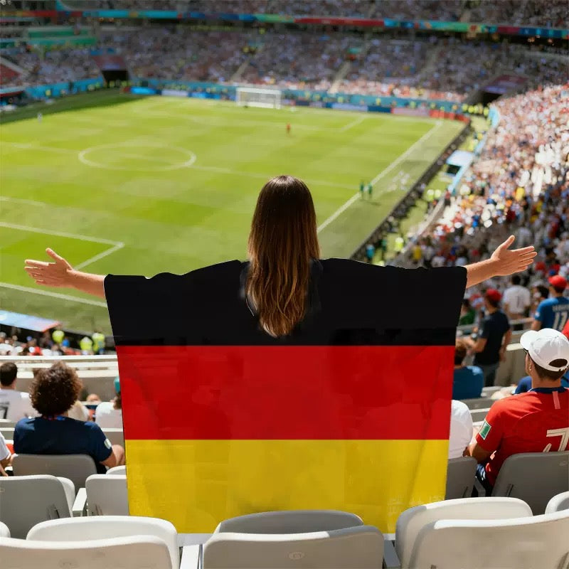 National Team Flag Scarf & Cape Bundle | 2026 World Cup Commemorative Fan Gear | Lightweight Polyester Football Fan Costume for Match Day