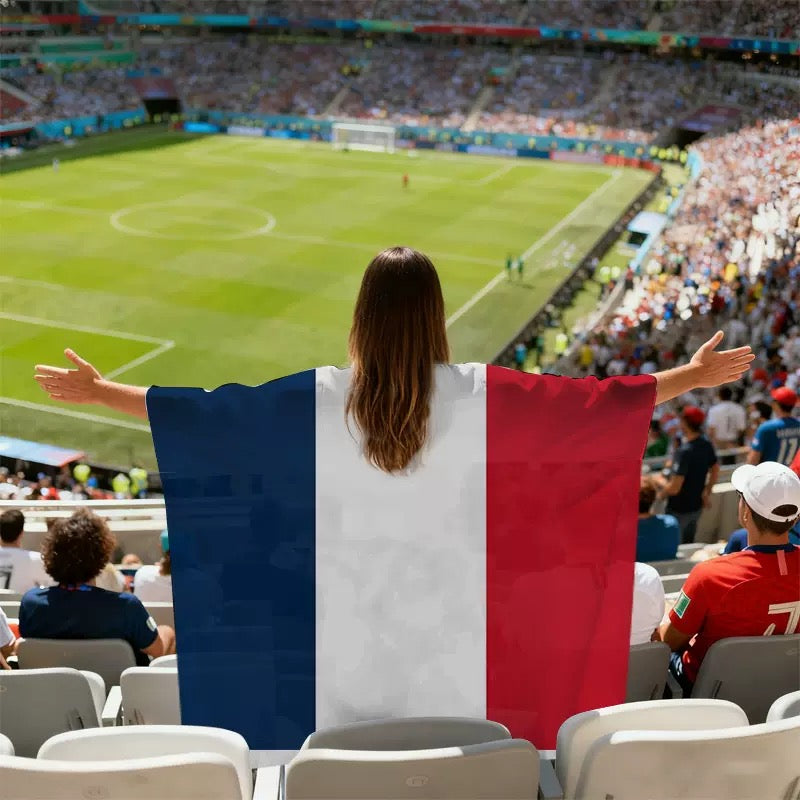National Team Flag Scarf & Cape Bundle | 2026 World Cup Commemorative Fan Gear | Lightweight Polyester Football Fan Costume for Match Day