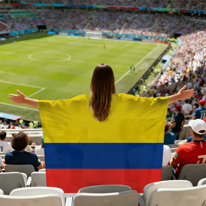 National Team Flag Scarf & Cape Bundle | 2026 World Cup Commemorative Fan Gear | Lightweight Polyester Football Fan Costume for Match Day