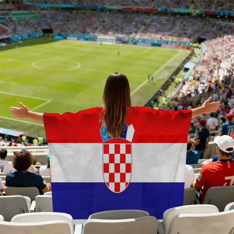 National Team Flag Scarf & Cape Bundle | 2026 World Cup Commemorative Fan Gear | Lightweight Polyester Football Fan Costume for Match Day
