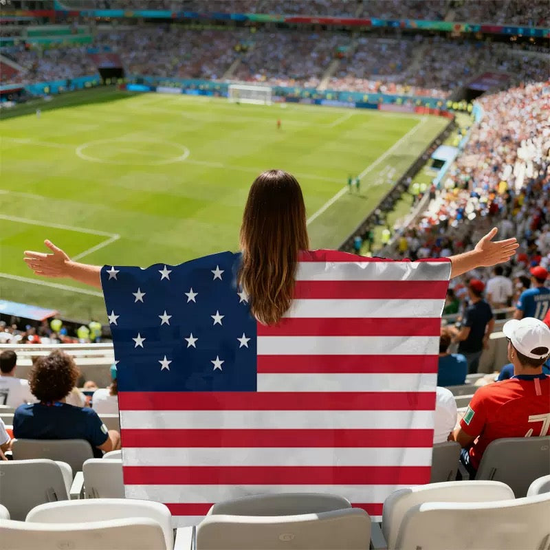 National Team Flag Scarf & Cape Bundle | 2026 World Cup Commemorative Fan Gear | Lightweight Polyester Football Fan Costume for Match Day