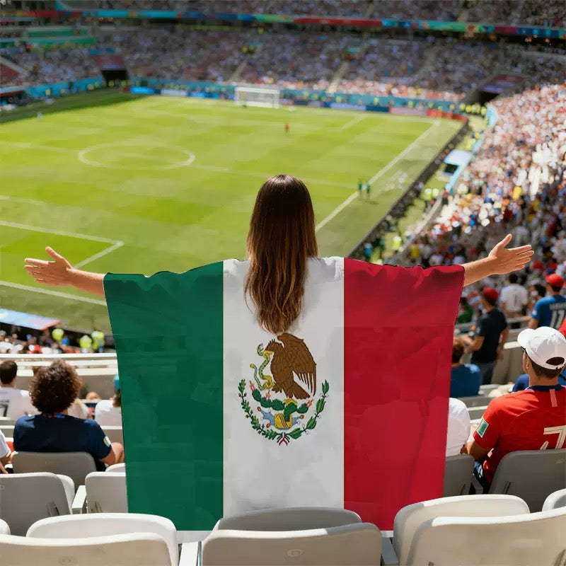 National Team Flag Scarf & Cape Bundle | 2026 World Cup Commemorative Fan Gear | Lightweight Polyester Football Fan Costume for Match Day