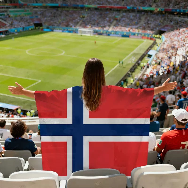 National Team Flag Scarf & Cape Bundle | 2026 World Cup Commemorative Fan Gear | Lightweight Polyester Football Fan Costume for Match Day