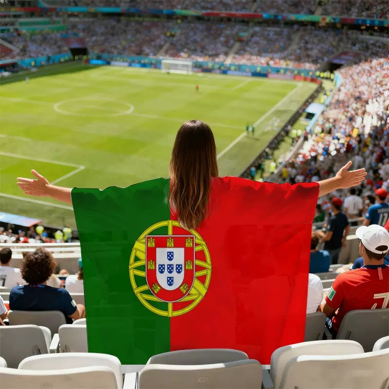 National Team Flag Scarf & Cape Bundle | 2026 World Cup Commemorative Fan Gear | Lightweight Polyester Football Fan Costume for Match Day