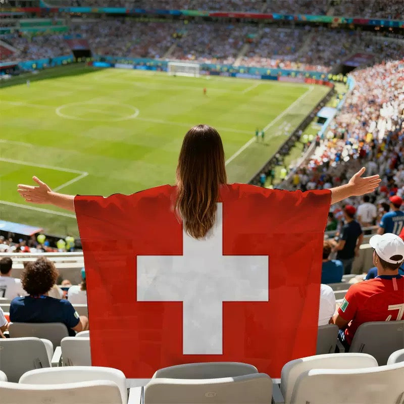 National Team Flag Scarf & Cape Bundle | 2026 World Cup Commemorative Fan Gear | Lightweight Polyester Football Fan Costume for Match Day