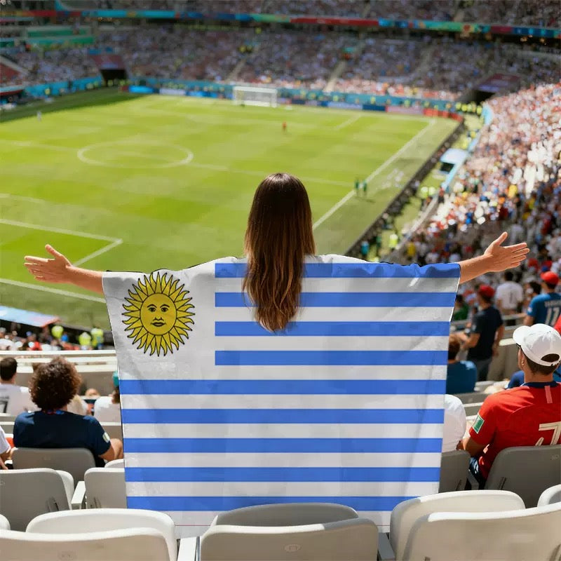 National Team Flag Scarf & Cape Bundle | 2026 World Cup Commemorative Fan Gear | Lightweight Polyester Football Fan Costume for Match Day