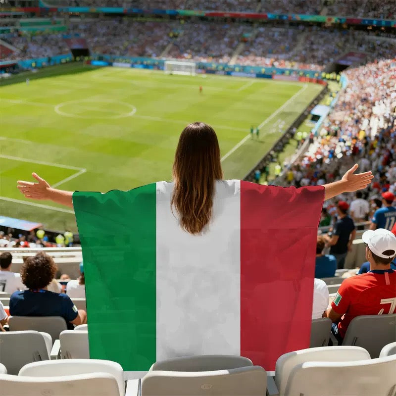 National Team Flag Scarf & Cape Bundle | 2026 World Cup Commemorative Fan Gear | Lightweight Polyester Football Fan Costume for Match Day