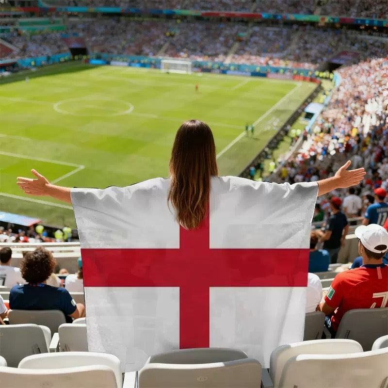 National Team Flag Scarf & Cape Bundle | 2026 World Cup Commemorative Fan Gear | Lightweight Polyester Football Fan Costume for Match Day