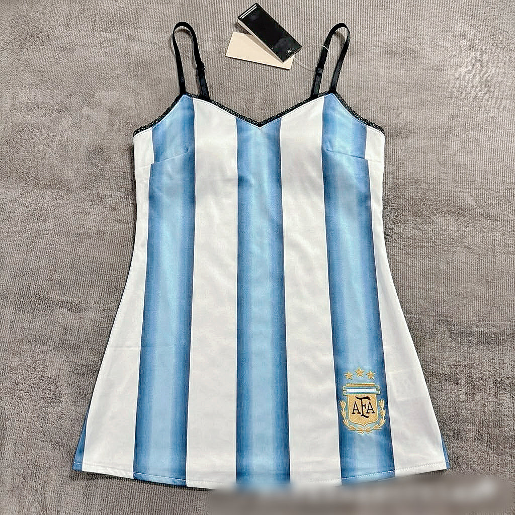 Argentina Women's 2026 World Cup Sexy Pajama Set | Soccer Fan Cami and Shorts Nightwear