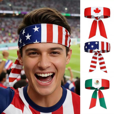 National Team Support Headband | 2026 World Cup Commemorative Hair Accessory | Non-Slip Stretchy Sweatband for USA, Canada, Mexico Fans