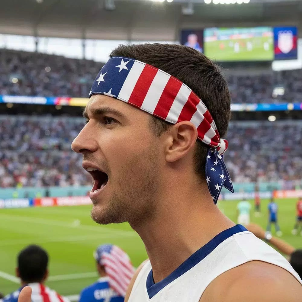 National Team Support Headband | 2026 World Cup Commemorative Hair Accessory | Non-Slip Stretchy Sweatband for USA, Canada, Mexico Fans