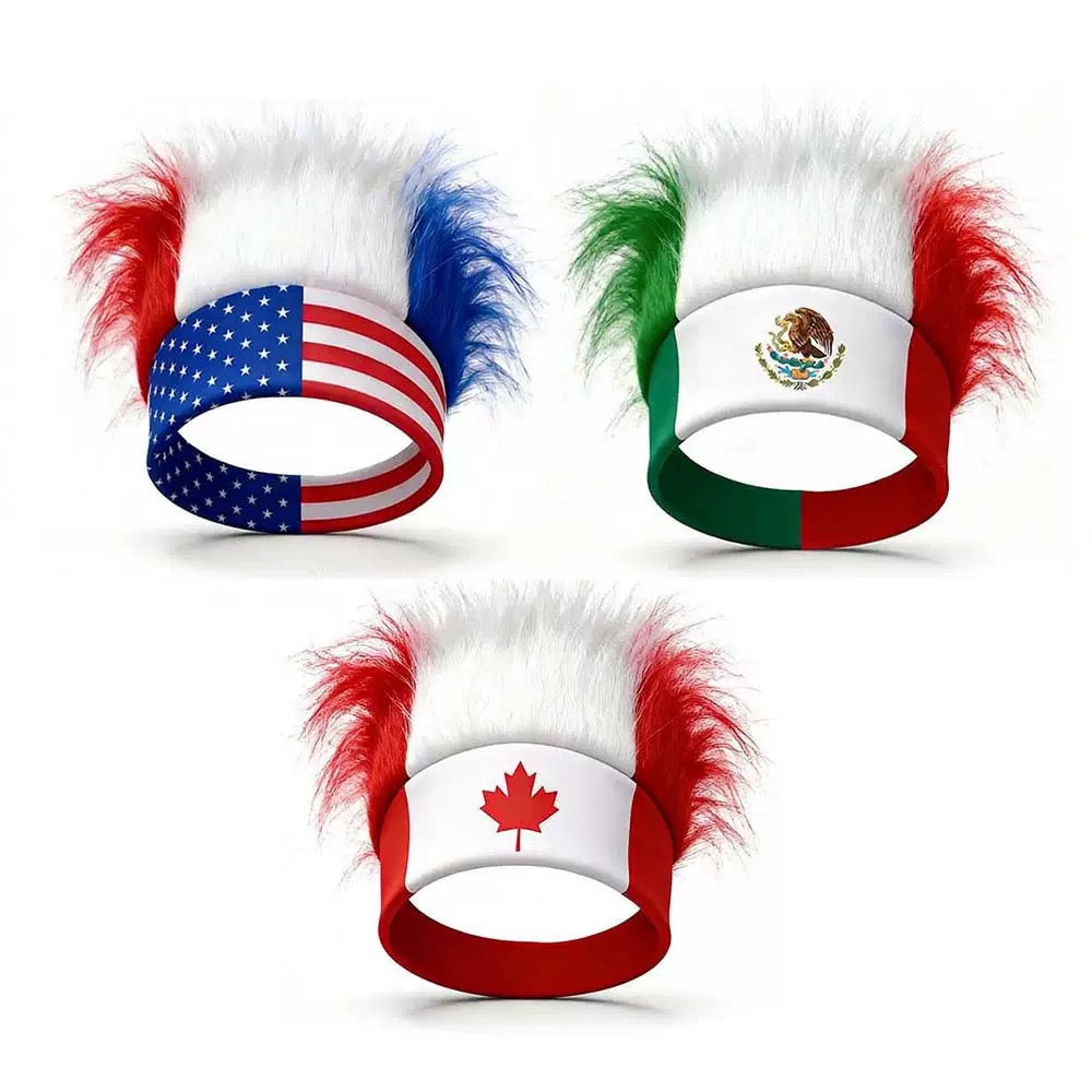 2026 World Cup Soccer Fan Set | Headband and Hair Ties for USA Mexico Canada