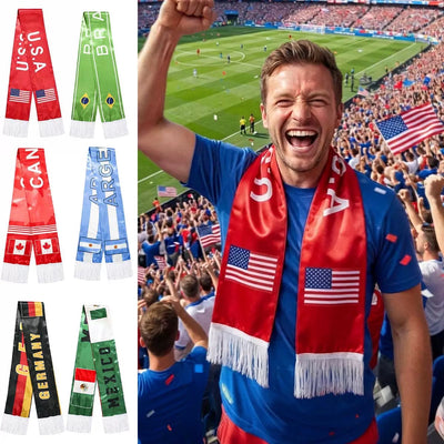 National Team Printed Summer Scarf | 2026 World Cup Commemorative Tech-Fabric Wrap | Moisture-Wicking Soccer Fan Scarf for Hot Weather