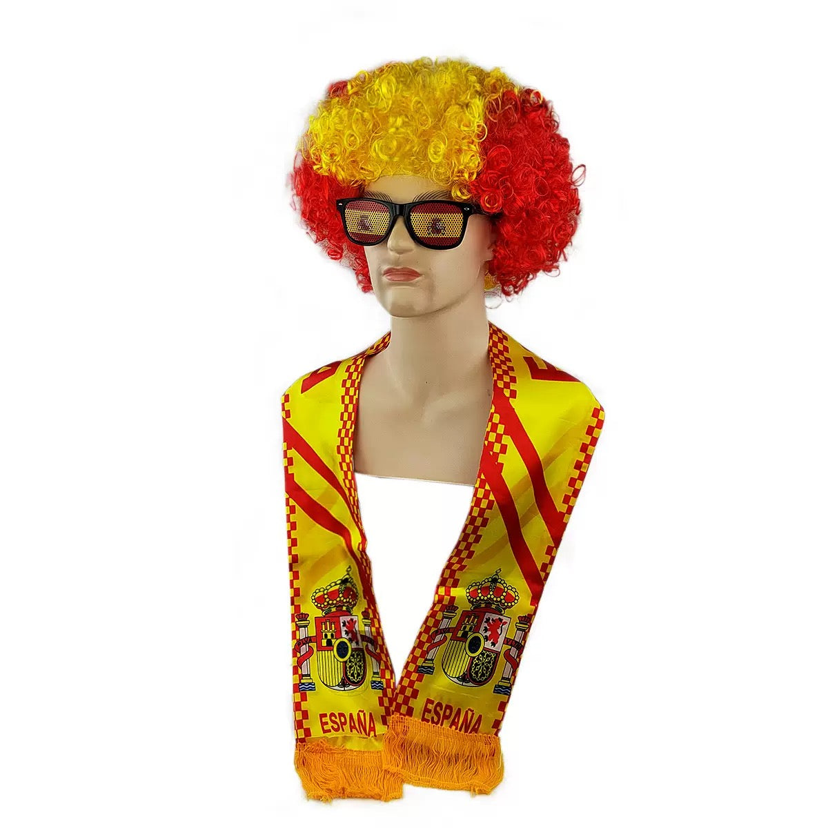 2026 World Cup Crazy Fan Kit | Afro Wig and Double-Sided Soccer Scarf Set