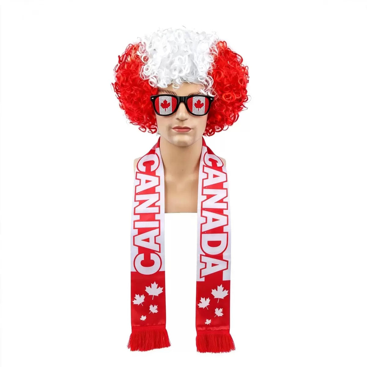 2026 World Cup Crazy Fan Kit | Afro Wig and Double-Sided Soccer Scarf Set