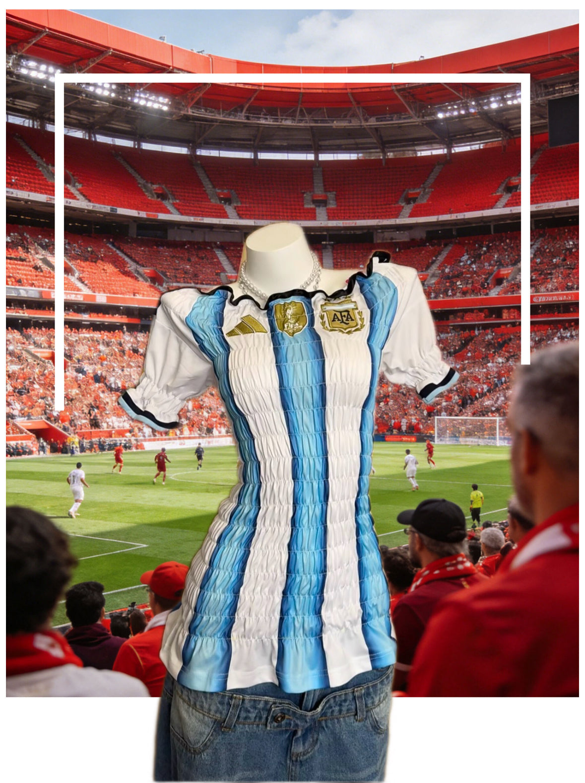 Argentina Women's 2026 Summer Crop Top | 3-Star Soccer Fan Style Breathable Vest