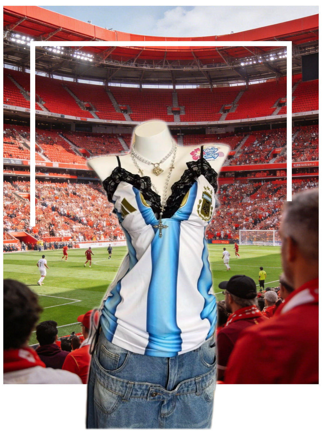 Argentina Women's 2026 Summer Crop Top | 3-Star Soccer Fan Style Breathable Vest