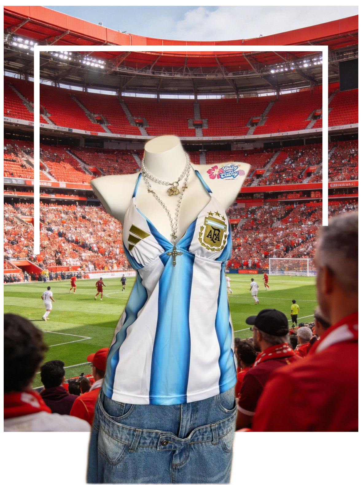 Argentina Women's 2026 Summer Crop Top | 3-Star Soccer Fan Style Breathable Vest