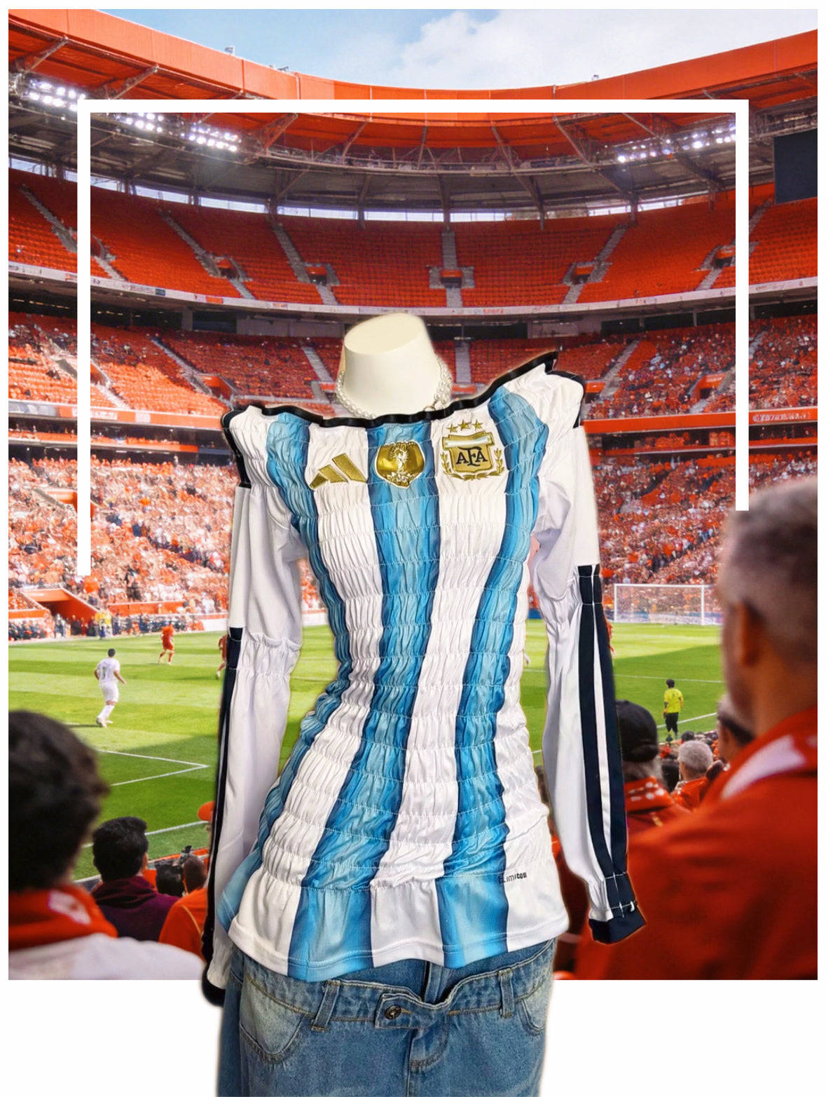 Argentina Women's 2026 Summer Crop Top | 3-Star Soccer Fan Style Breathable Vest