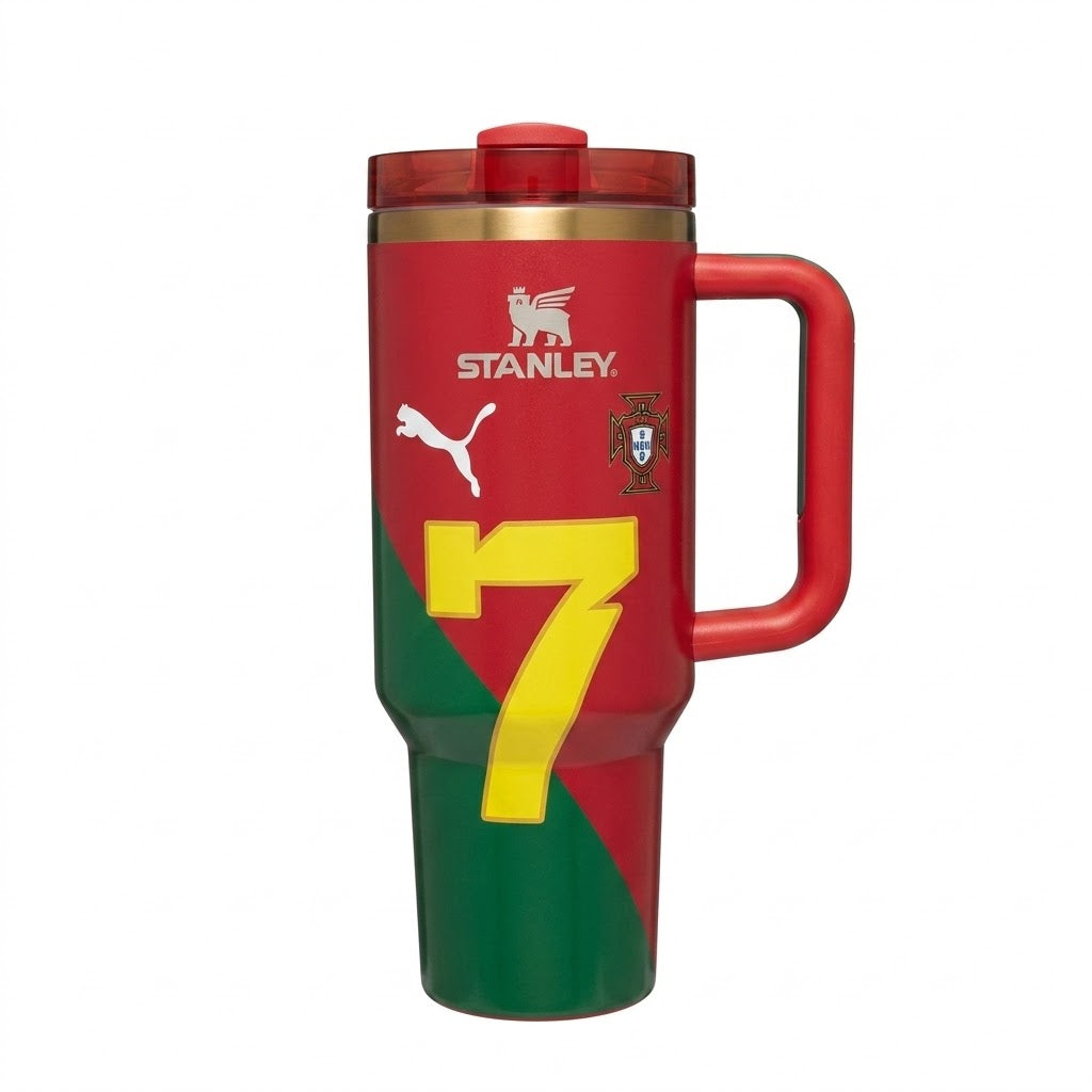 Portugal Soccer 2026 World Cup Tumbler | 40oz Insulated Fan Gift Cup with Handle
