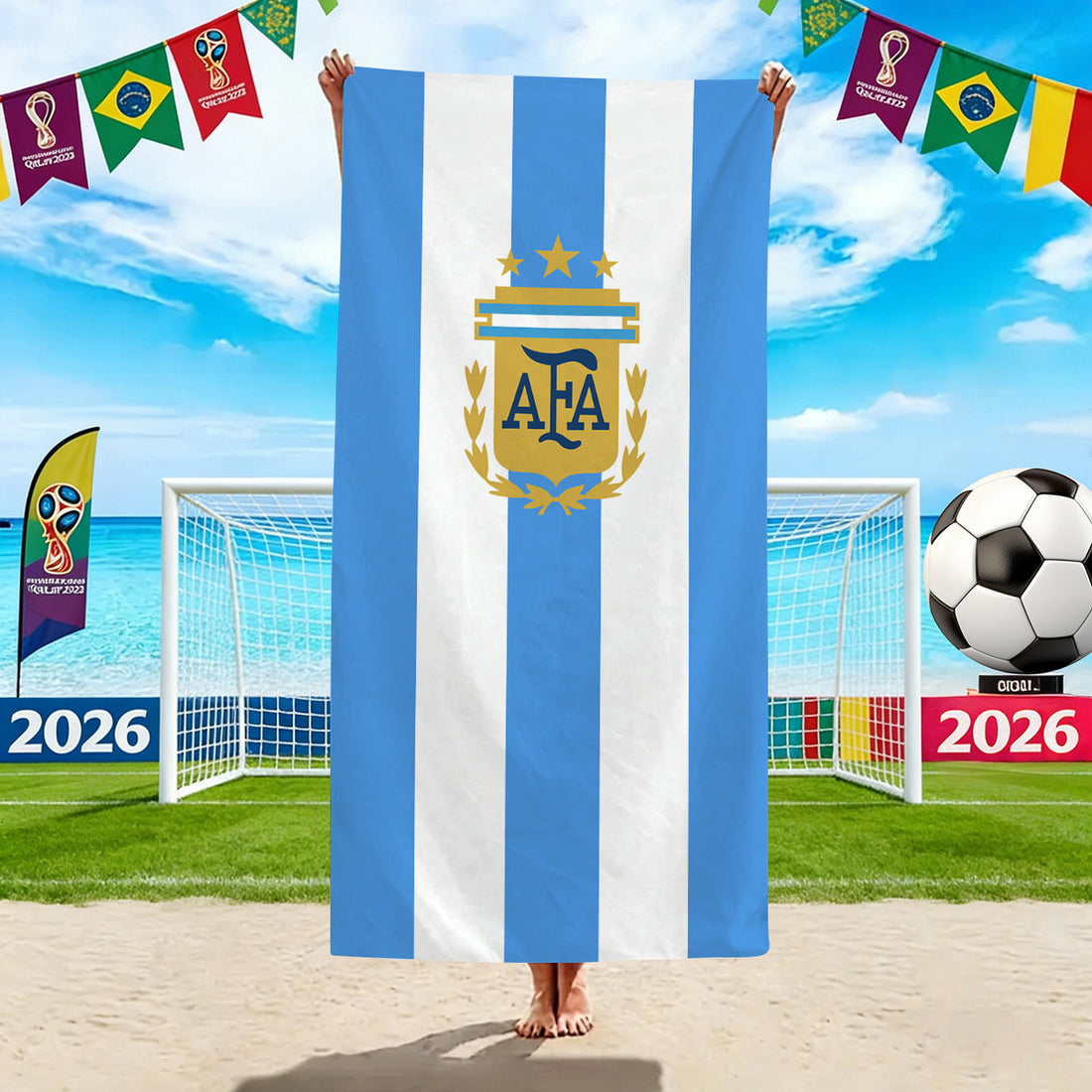 2026 World Cup Oversized Beach Towel | National Team Soccer Microfiber Towel | Absorbent Sand-Free Pool Towel for Soccer Fans