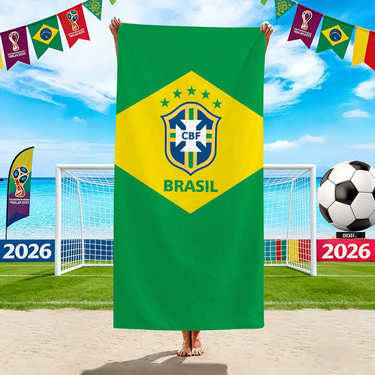 2026 World Cup Oversized Beach Towel | National Team Soccer Microfiber Towel | Absorbent Sand-Free Pool Towel for Soccer Fans