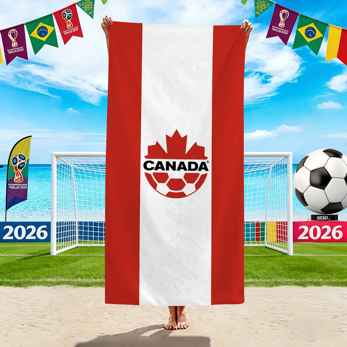 2026 World Cup Oversized Beach Towel | National Team Soccer Microfiber Towel | Absorbent Sand-Free Pool Towel for Soccer Fans