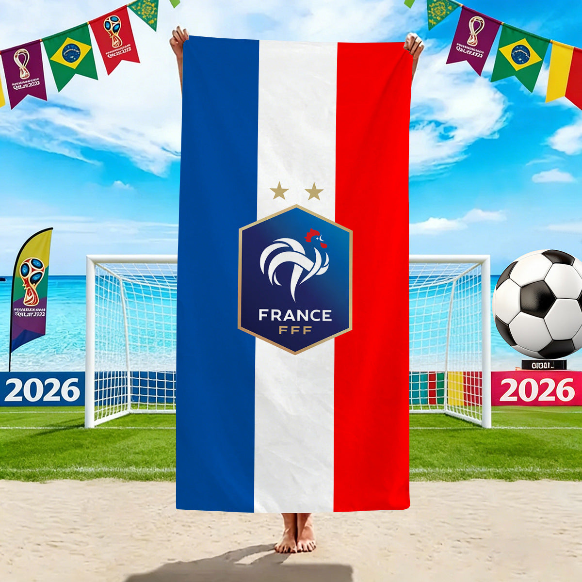 2026 World Cup Oversized Beach Towel | National Team Soccer Microfiber Towel | Absorbent Sand-Free Pool Towel for Soccer Fans