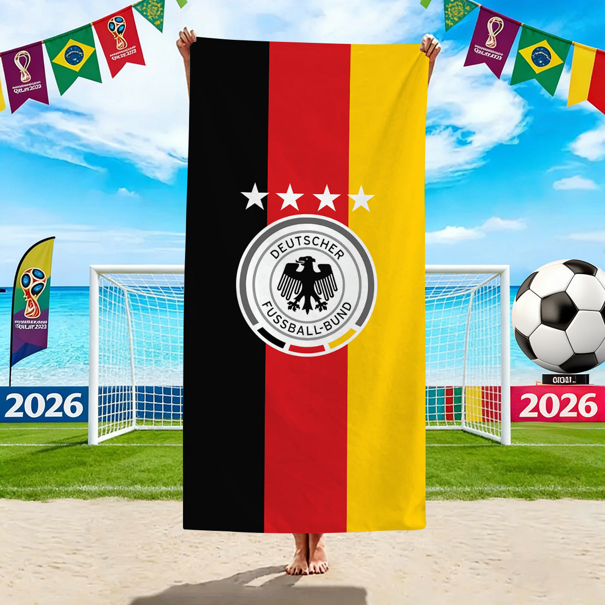 2026 World Cup Oversized Beach Towel | National Team Soccer Microfiber Towel | Absorbent Sand-Free Pool Towel for Soccer Fans