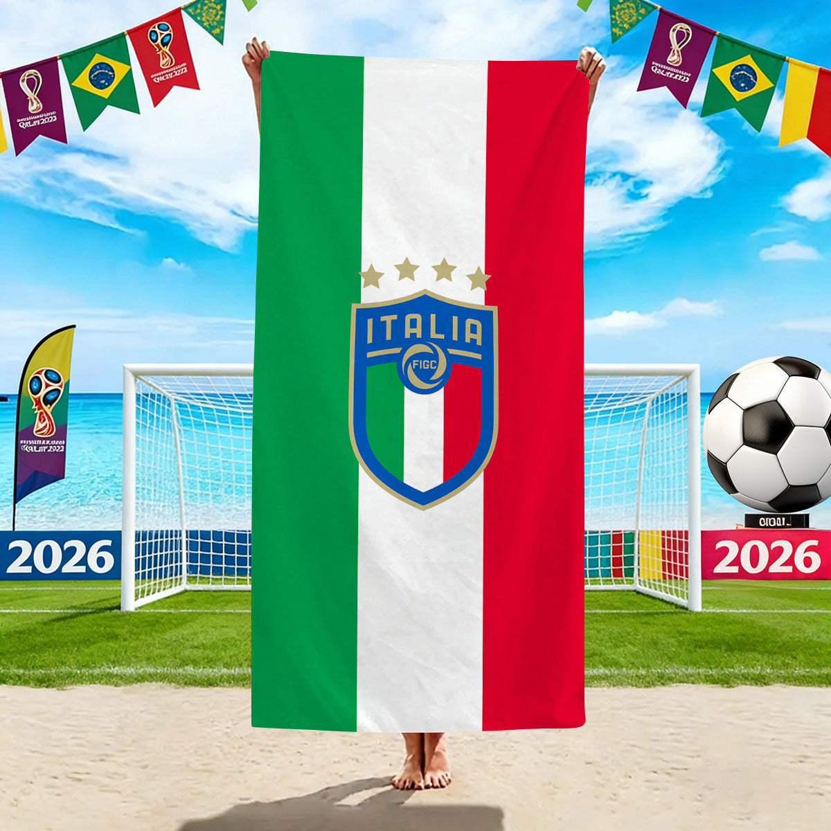 2026 World Cup Oversized Beach Towel | National Team Soccer Microfiber Towel | Absorbent Sand-Free Pool Towel for Soccer Fans