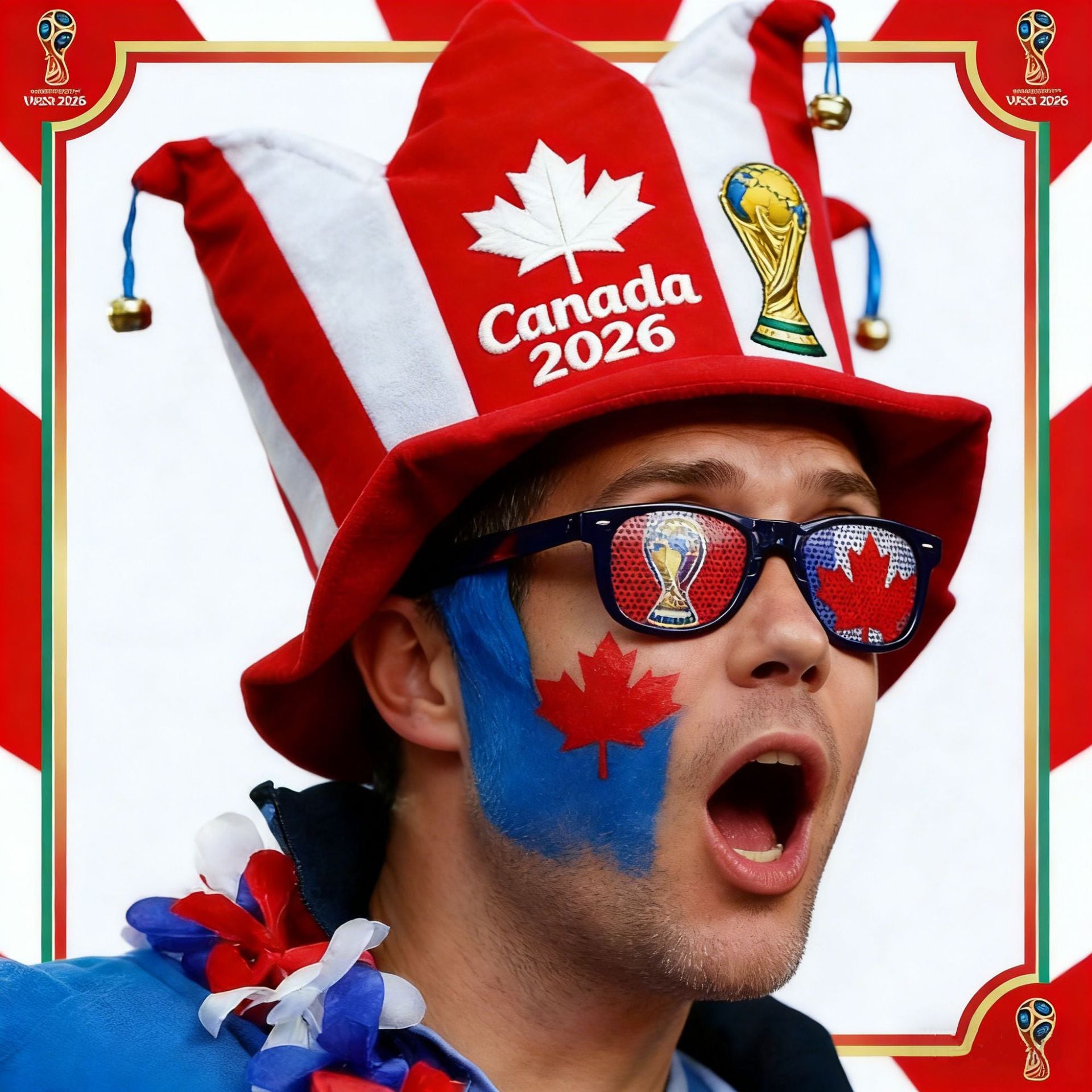 Funny 2026 World Cup Novelty Fan Hat | Crazy Soccer Ball Plush Cap | Outrageous National Team Costume Hat for Super Fans