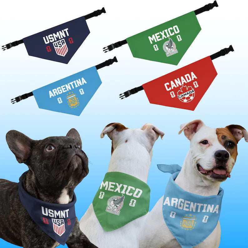 FIFA World Cup 2026 Dog Bandana Collar | Custom Soccer Fan Pet Gear