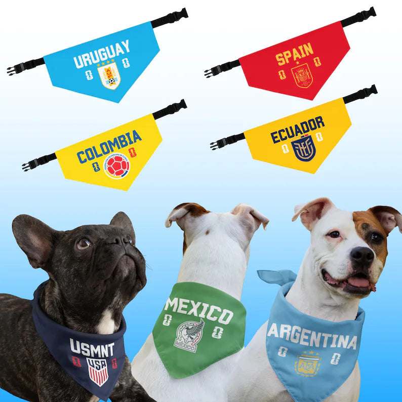 FIFA World Cup 2026 Dog Bandana Collar | Custom Soccer Fan Pet Gear