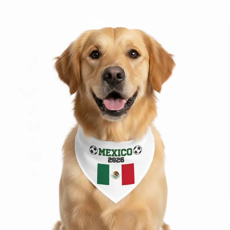World Soccer 2026 Dog Bandana, Custom Countries Pet Bandana, Over the Collar Soccer Fan Dog Accessory