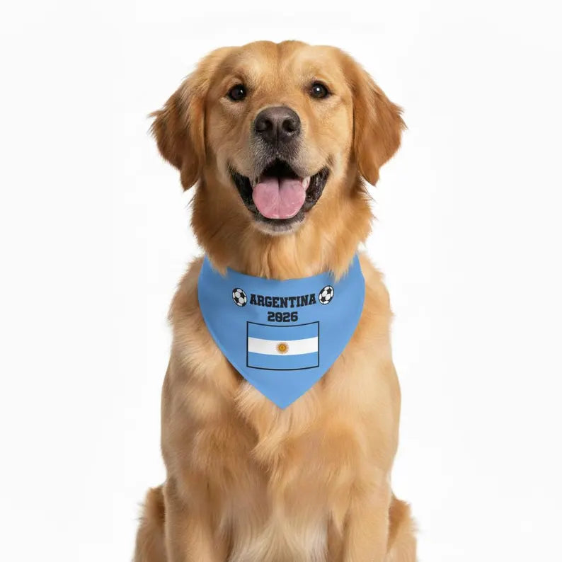 World Soccer 2026 Dog Bandana, Custom Countries Pet Bandana, Over the Collar Soccer Fan Dog Accessory