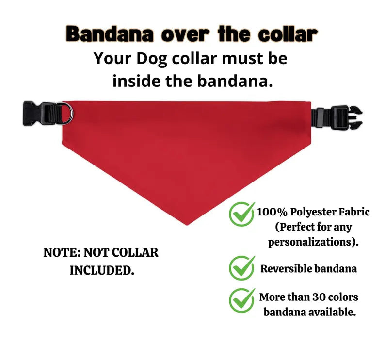 World Soccer 2026 Dog Bandana, Custom Countries Pet Bandana, Over the Collar Soccer Fan Dog Accessory