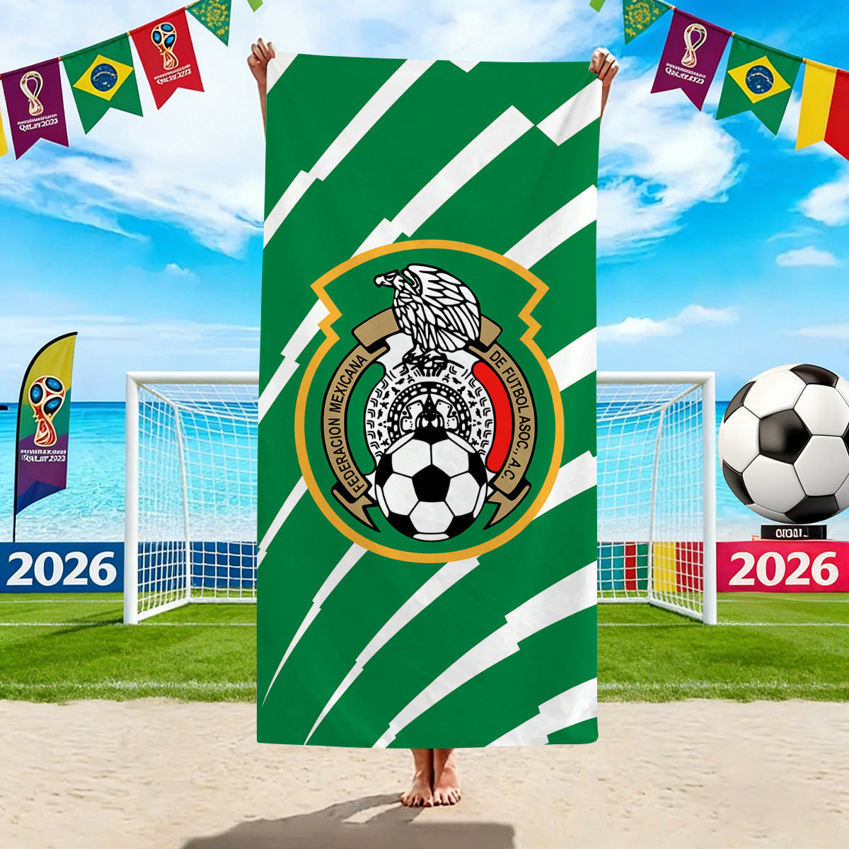 2026 World Cup Oversized Beach Towel | National Team Soccer Microfiber Towel | Absorbent Sand-Free Pool Towel for Soccer Fans